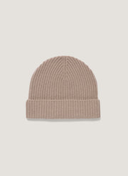 Cashmere Ribbed Hat in Mink