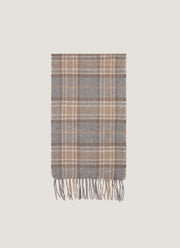 Cashmere Woven Scarf in Sandstone Check
