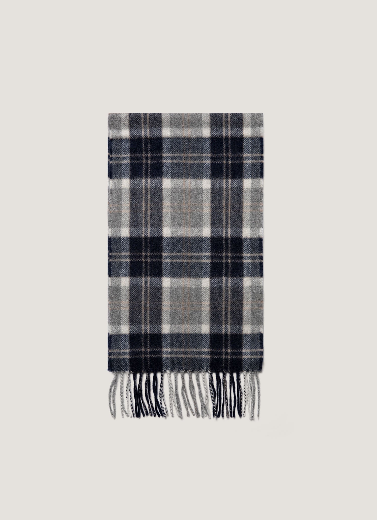 Cashmere Scarf in Navy Check