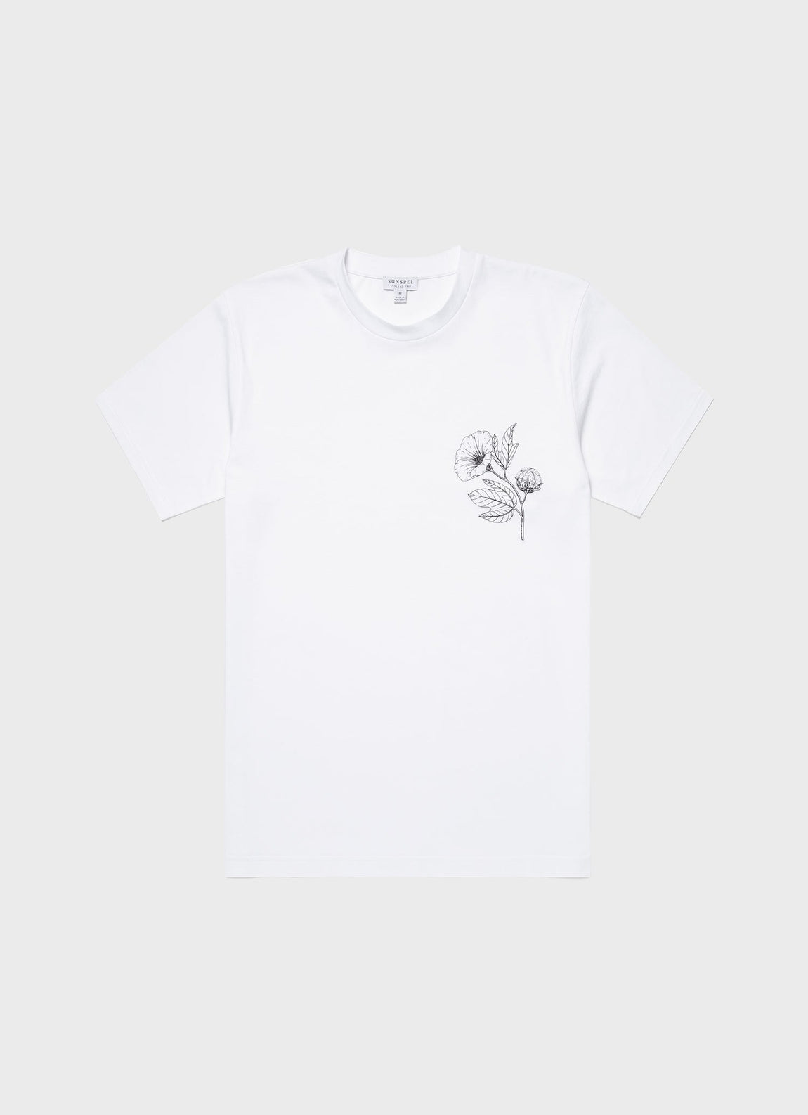 Men's Flower Print T-shirt in White
