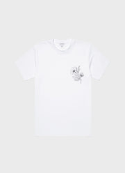 Men's Flower Print T-shirt in White