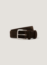 Men's Suede Belt in Brown