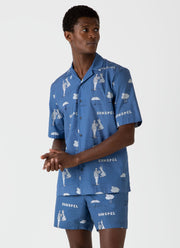 Men's Matt Blease Camp Collar Shirt in Today's Forecast Print