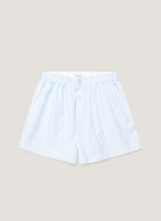 Men's Classic Boxer Shorts in White/Light Blue