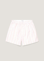 Men's Classic Boxer Shorts in Pale Pink Stripe