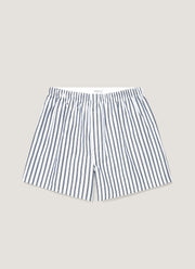 Men's Classic Boxer Shorts in White/Navy Stripe