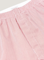 Men's Classic Boxer Shorts in Red Micro Gingham