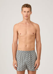 Men's Classic Boxer Shorts in Liberty Fabric in Navy/White Macsen