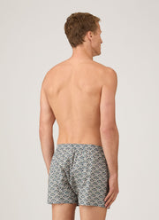 Men's Classic Boxer Shorts in Liberty Fabric in Navy/White Macsen