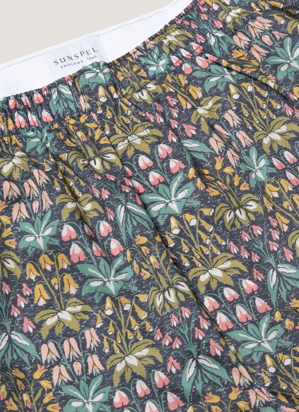 Men's Classic Boxer Shorts in Liberty Fabric in Navy Floral Tropics