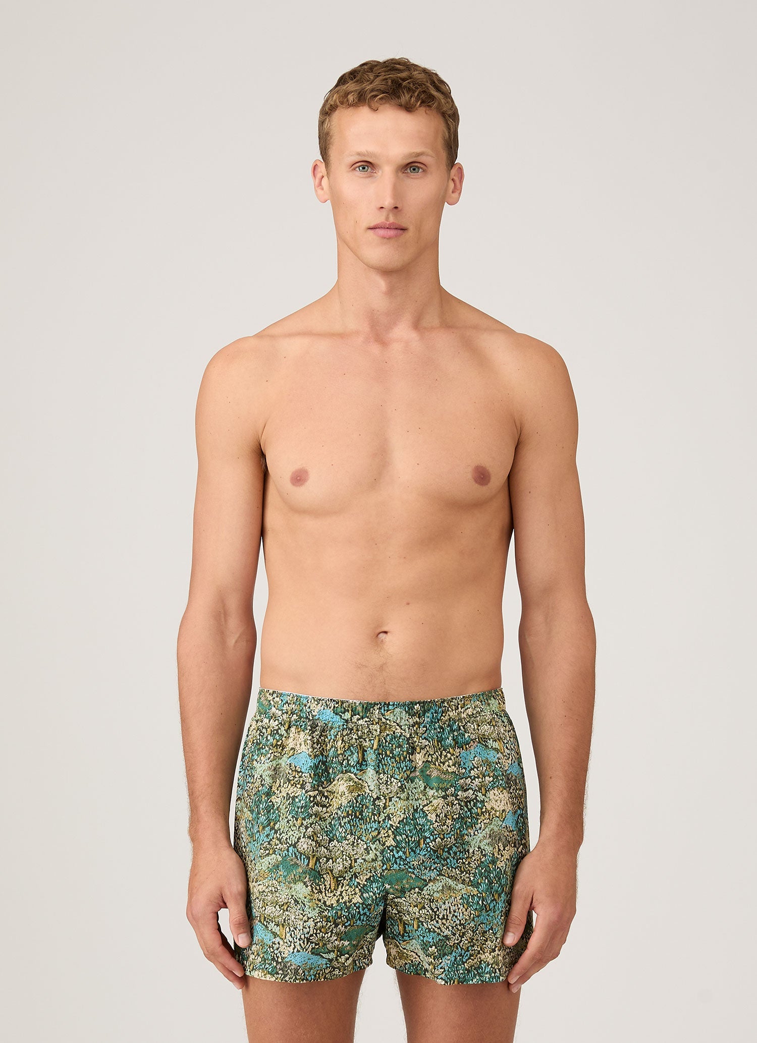 Men's Classic Boxer Shorts in Liberty Fabric in Hillside Green