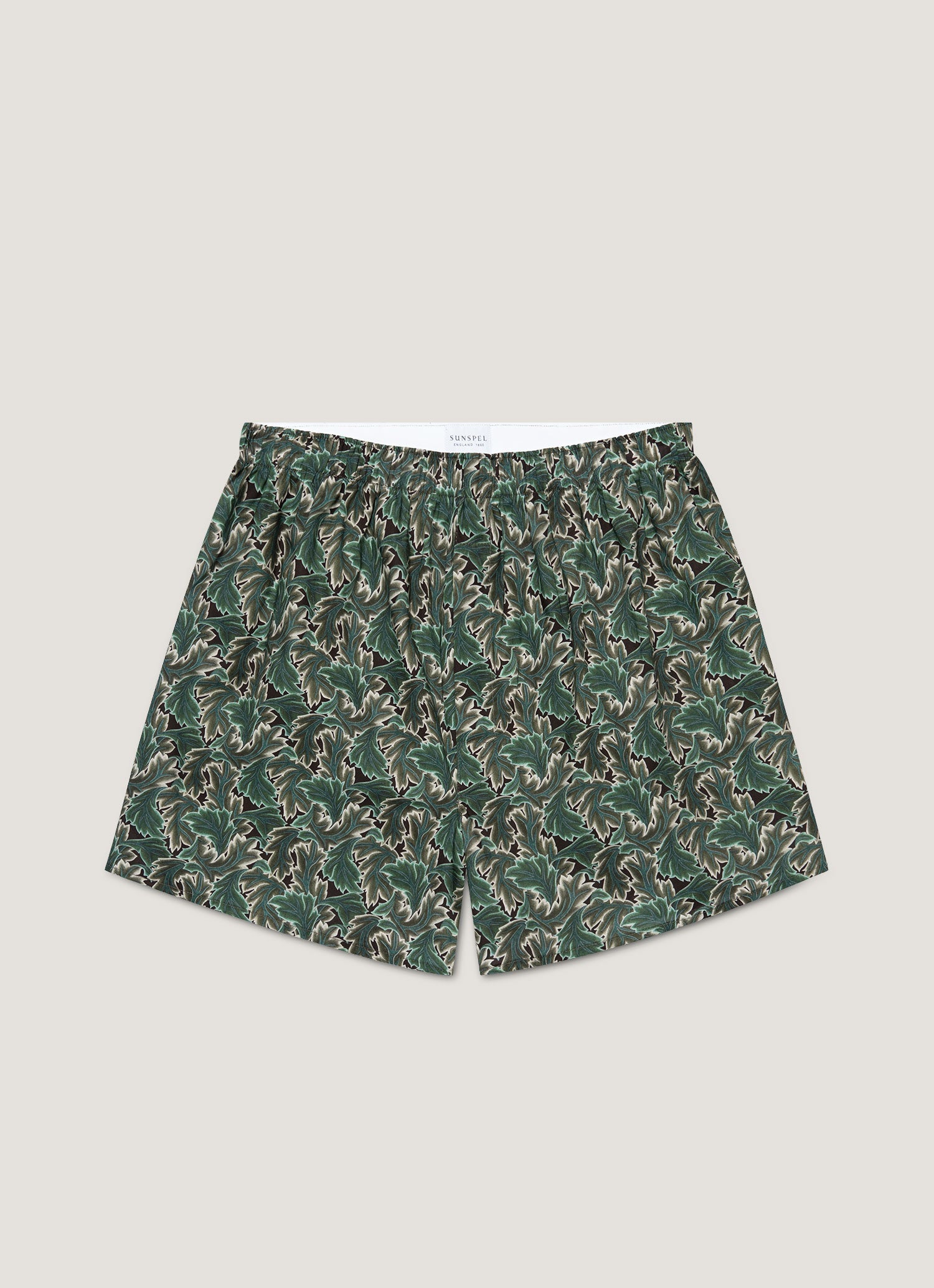 Men's Classic Boxer Shorts in Liberty Fabric in Midnight Green Canopy