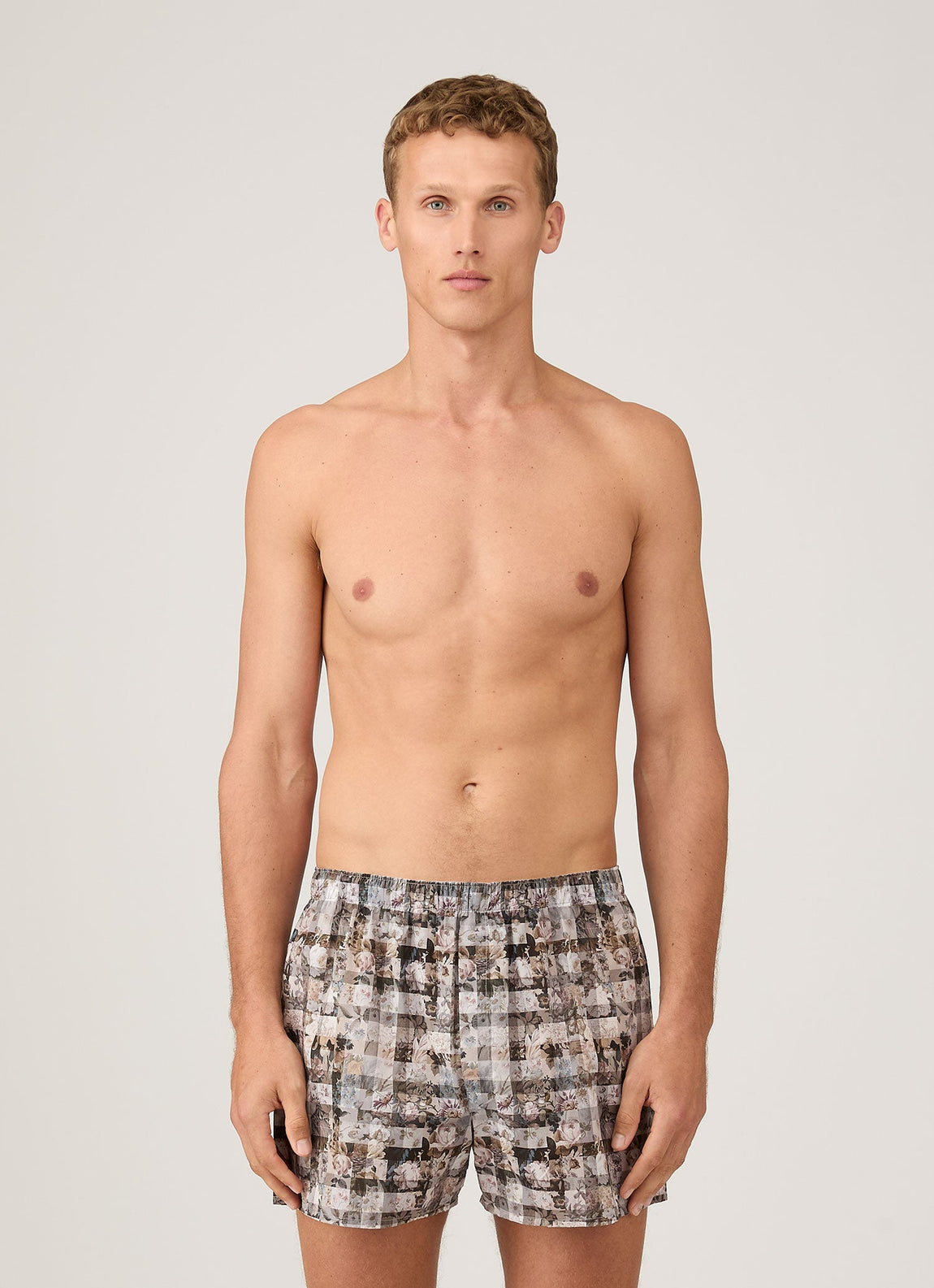 Men's Classic Boxer Shorts in Liberty Fabric in Grey Archive Gingham