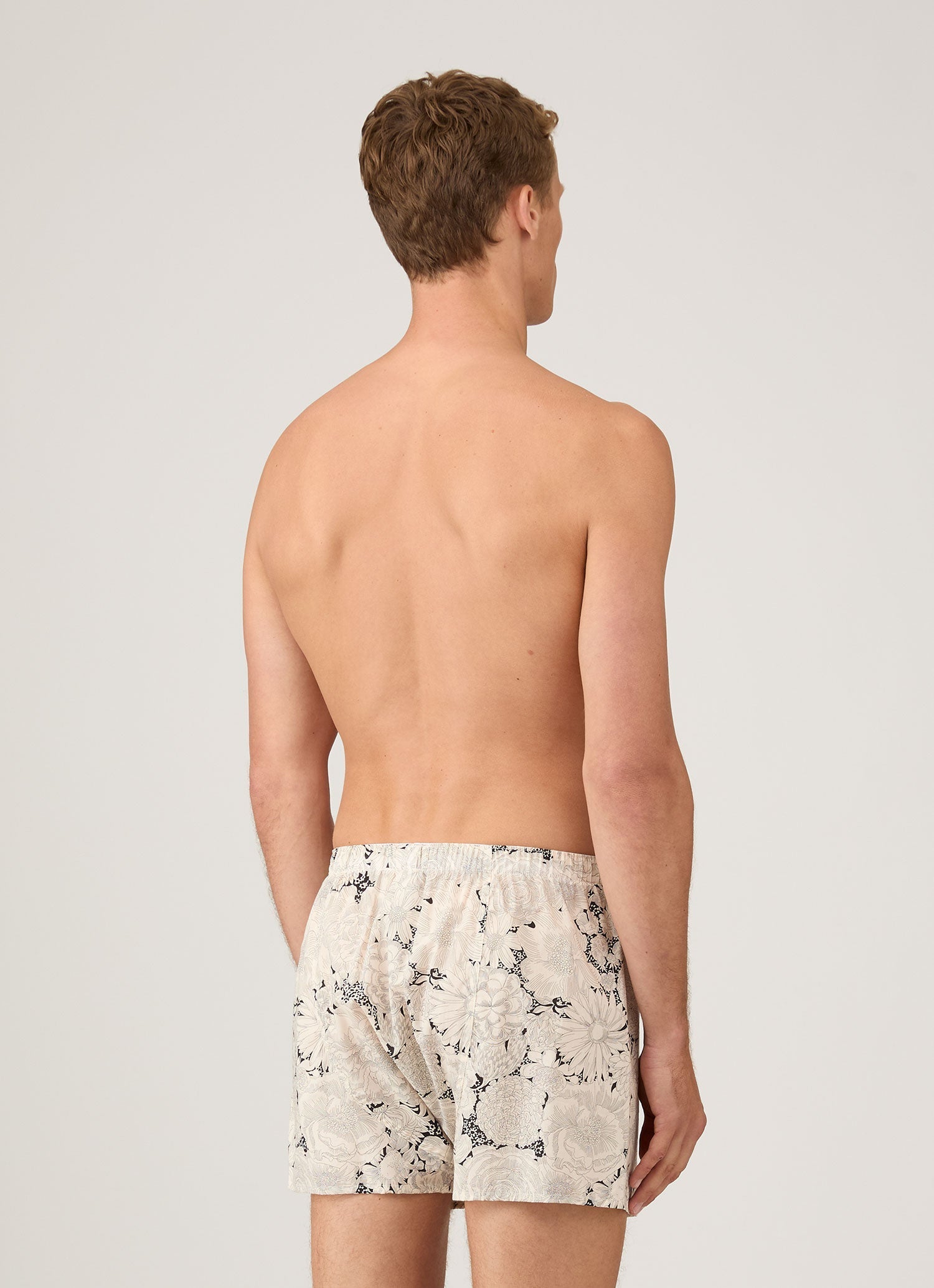 Men's Classic Boxer Shorts in Liberty Fabric in White English Bloom