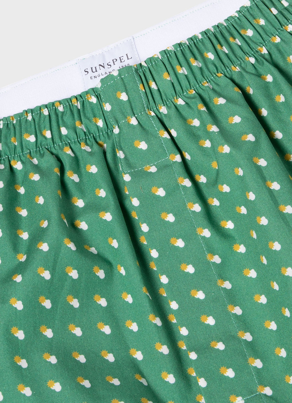 Men's Classic Boxer Shorts in Green Sun & Clouds