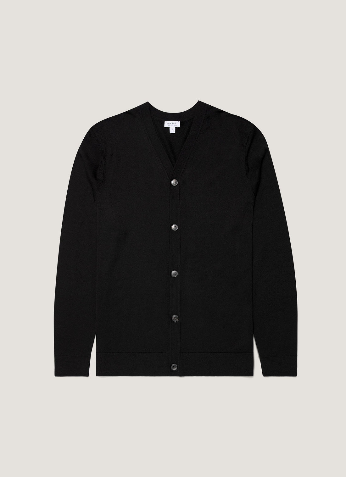 Men's Merino Cardigan in Black