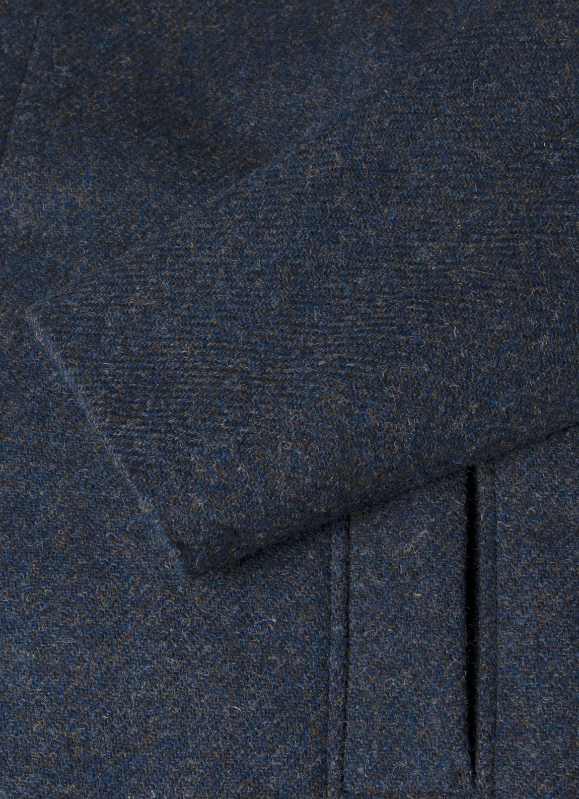Men's Harris Tweed Car Coat in Selvedge Blue