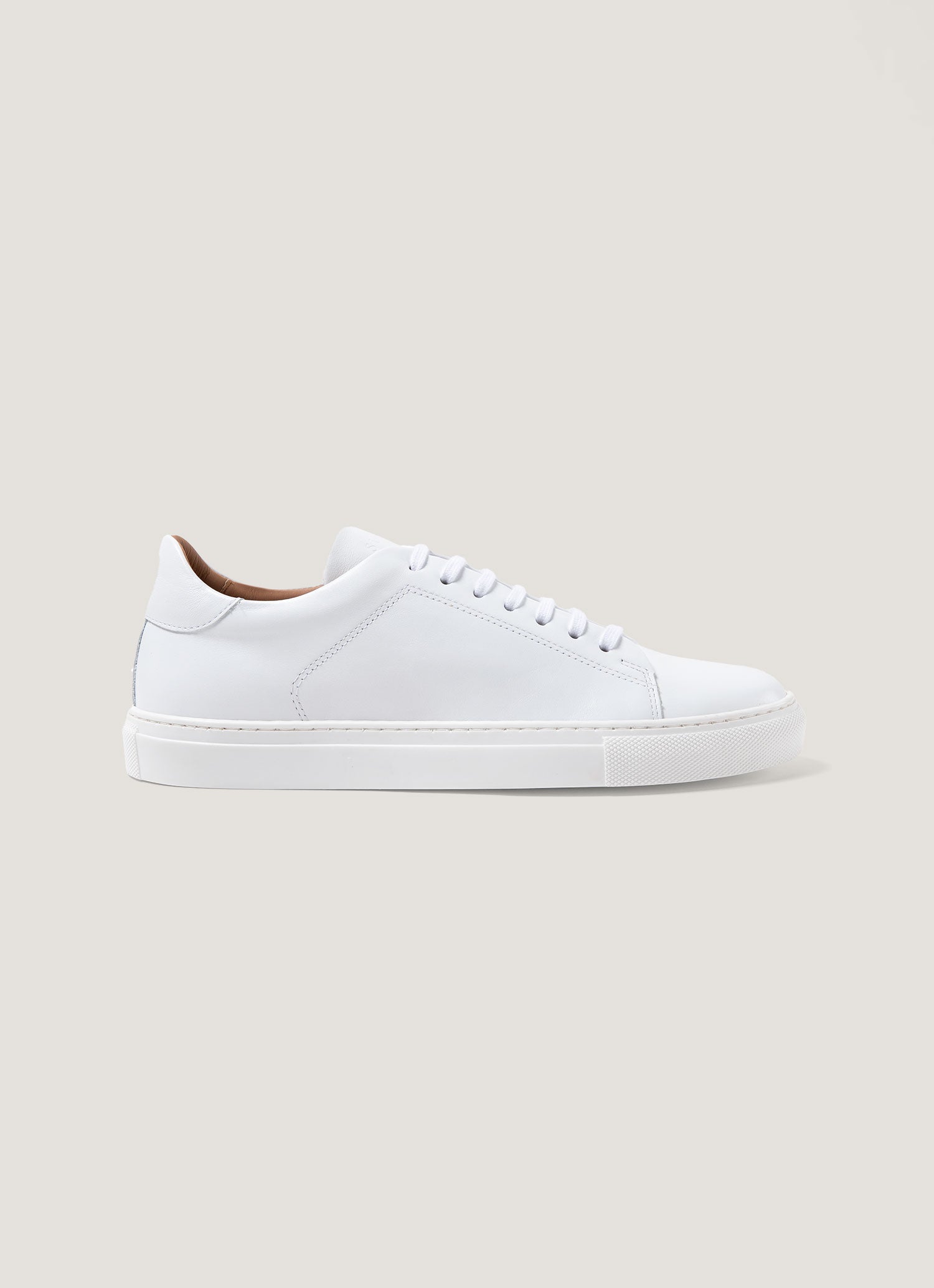Men's Leather Tennis Shoe in White