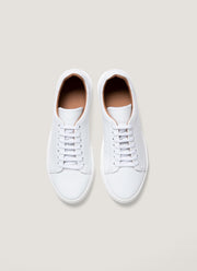Men's Leather Tennis Shoe in White