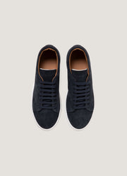 Men's Suede Tennis Shoe in Light Navy