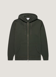 Men's Loopback Zip Hoodie in Dark Green