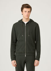 Men's Loopback Zip Hoodie in Dark Green