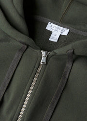 Men's Loopback Zip Hoodie in Dark Green
