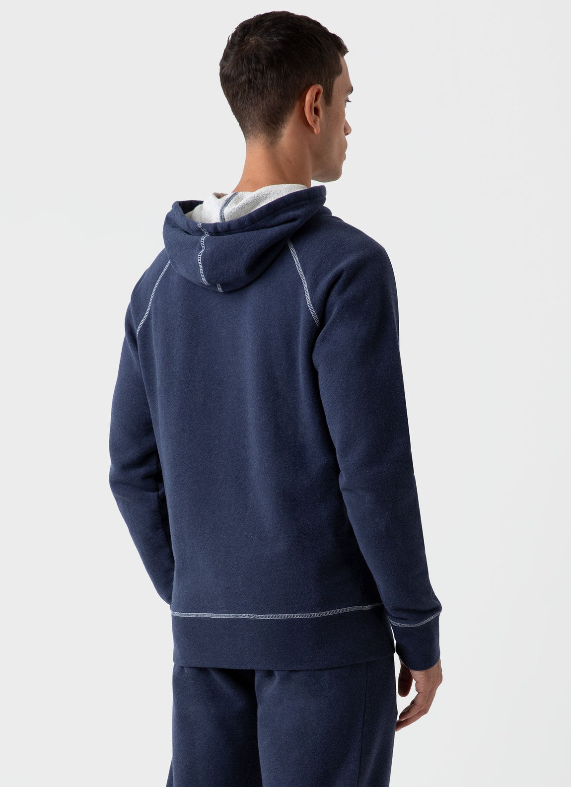 Men's Fleeceback Hoody in Navy Melange