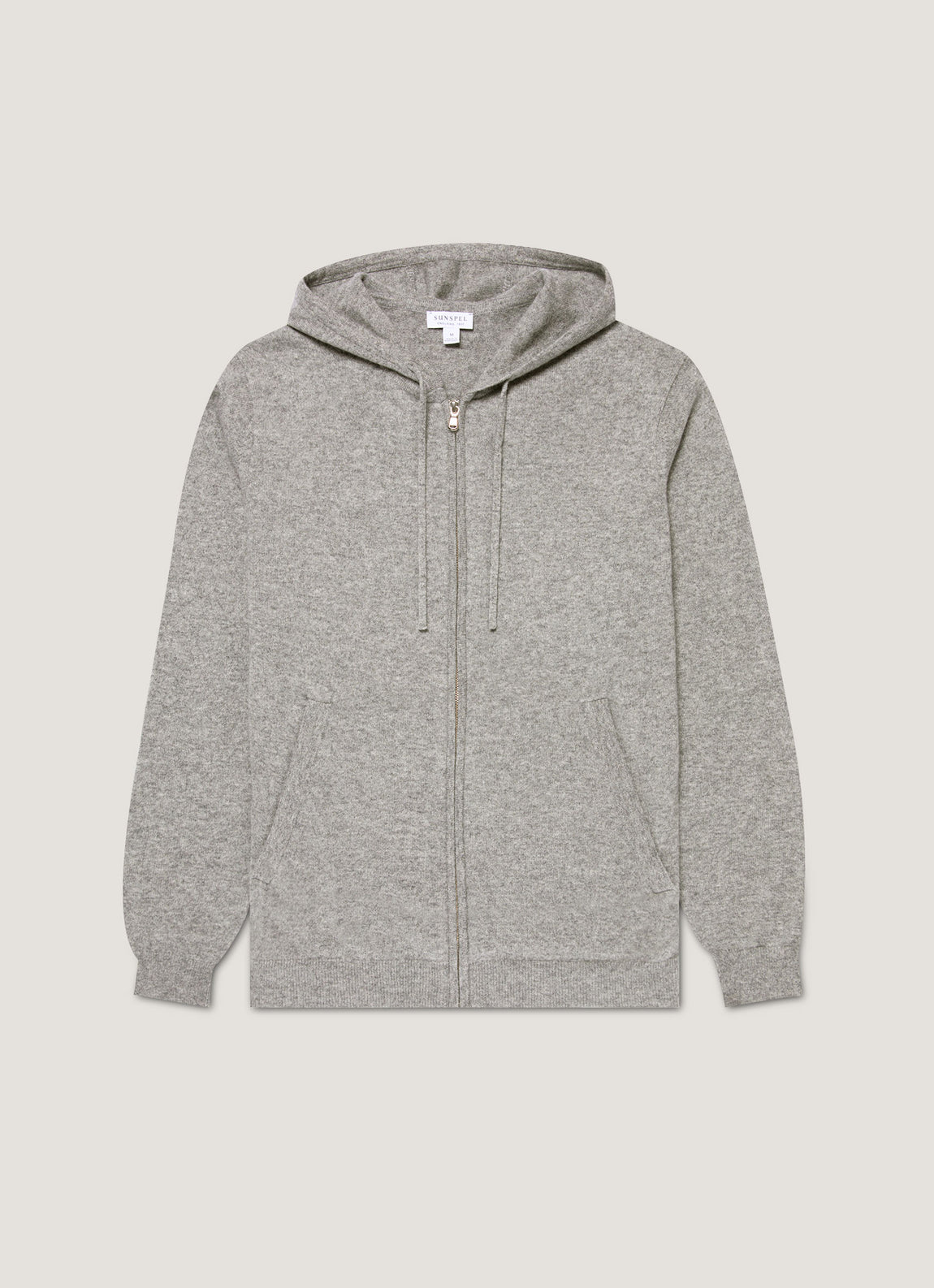 Men's Cashmere Hoodie in Grey Melange
