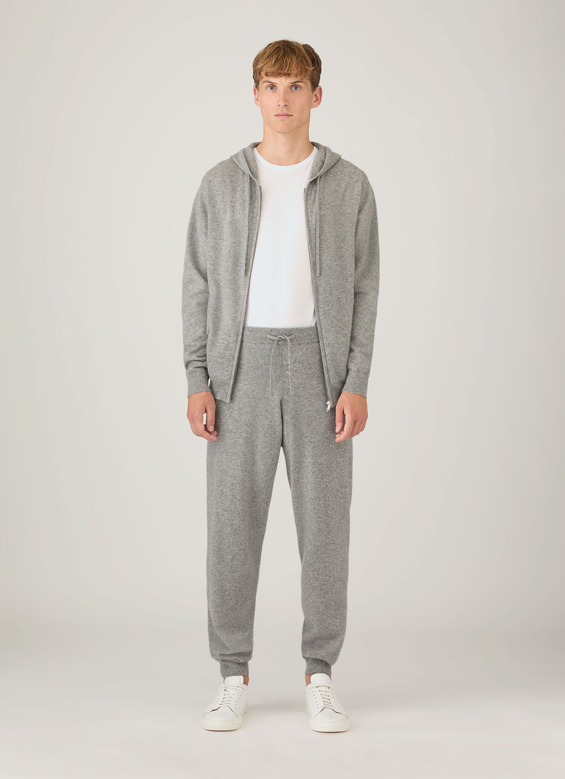 Men's Cashmere Lounge Set in Grey Melange