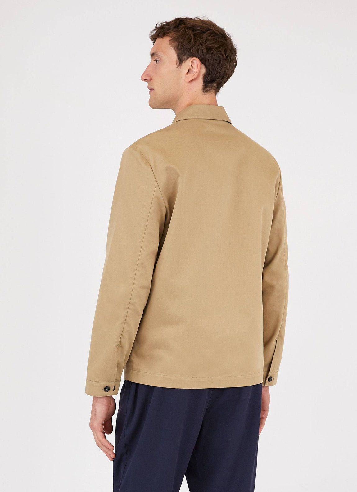 Men's Cotton Harrington Jacket in Stone