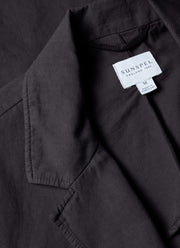 Men's Cotton Linen Unstructured Blazer in Charcoal