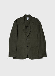 Men's Linen Blazer in Hunter Green