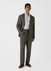 Men's Linen Unstructured Blazer in Light Khaki