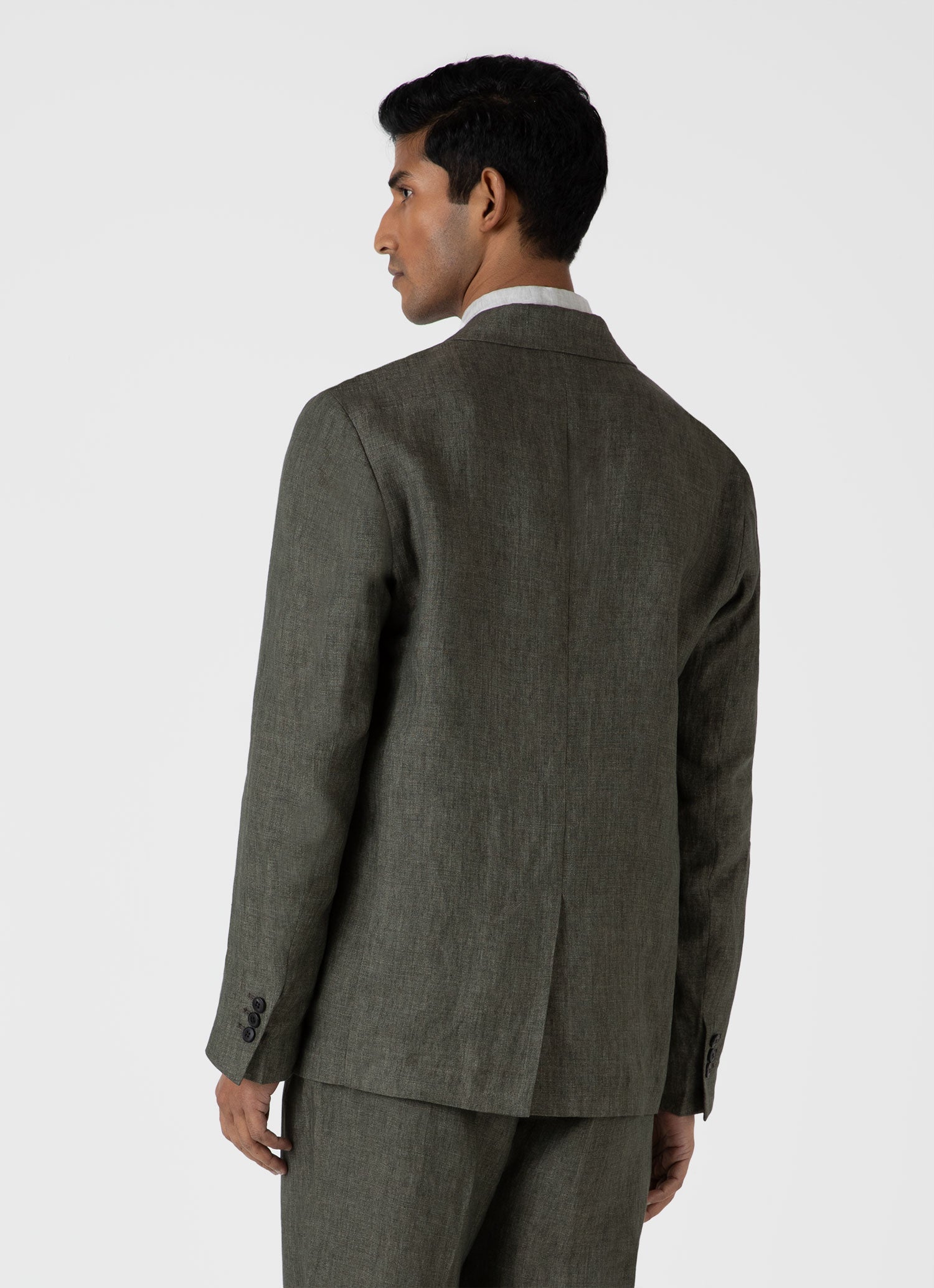 Men's Linen Unstructured Blazer in Light Khaki