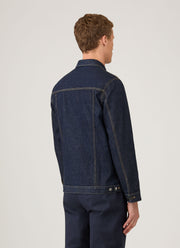 Men's 13oz Japanese Denim Jacket in Rinse Wash Denim