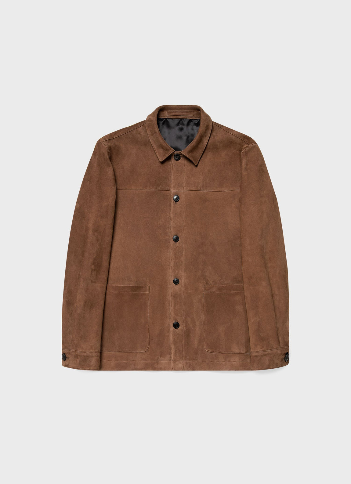 Men's Suede Twin Pocket Jacket in Light Brown