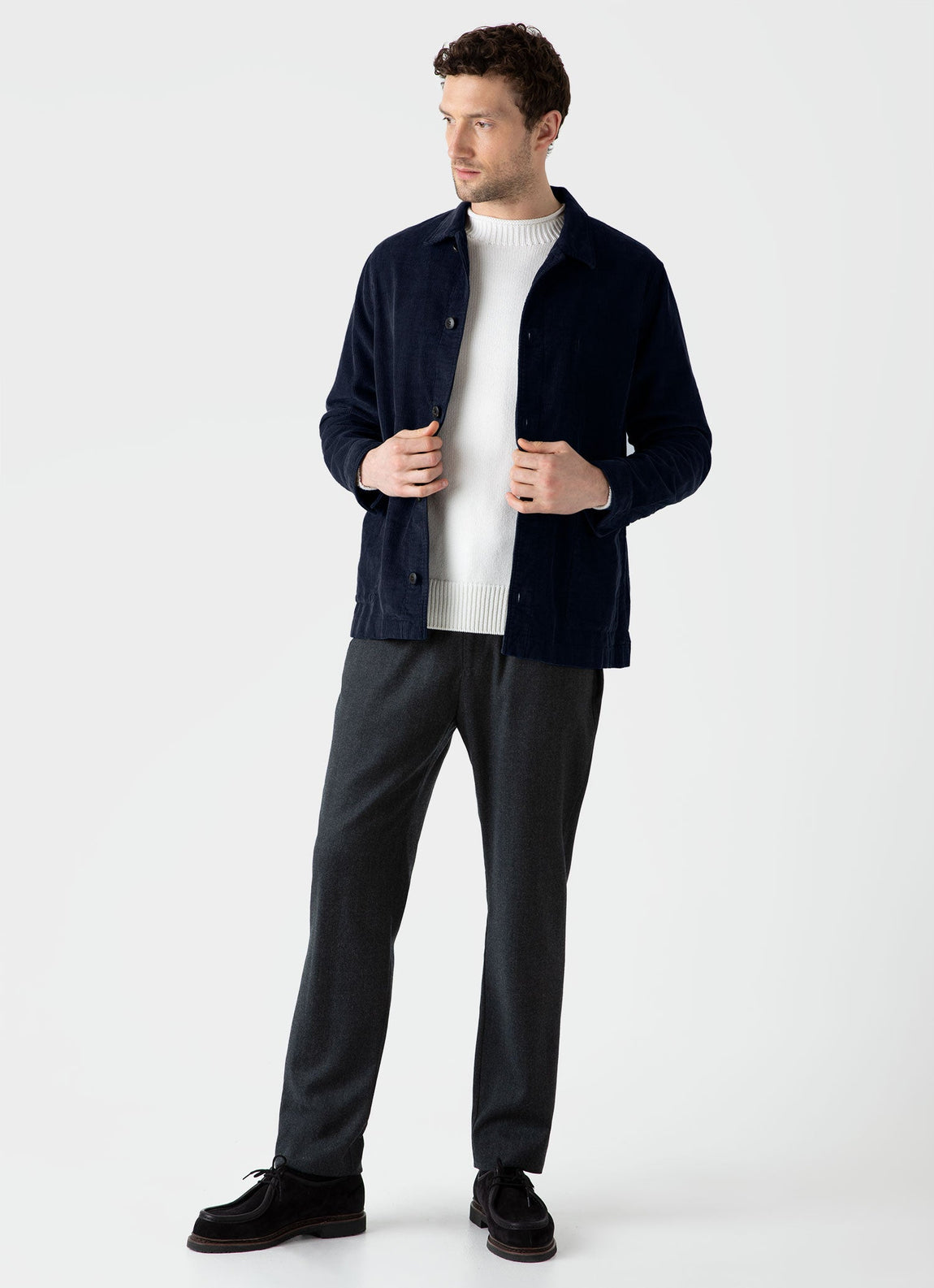 Men's Corduroy Twin Pocket Jacket in Navy