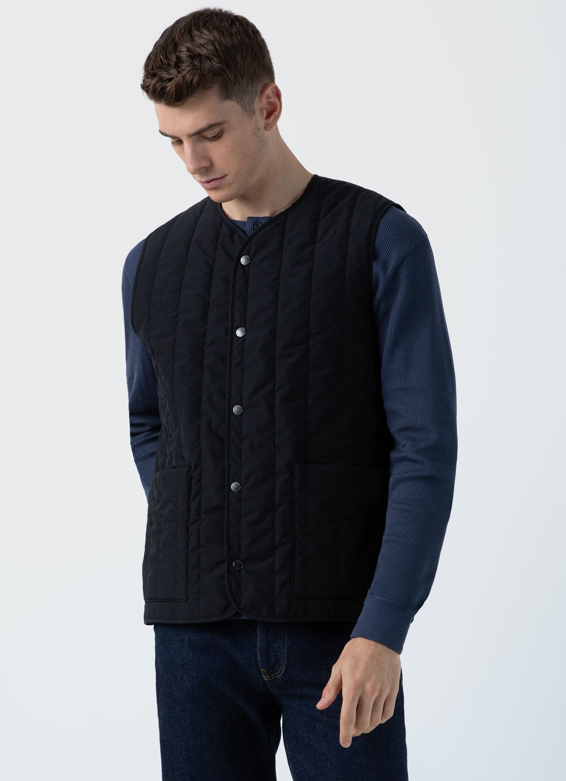 Men's Quilted Liner Gilet in Black