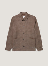Men's Cotton Linen Twill Twin Pocket Jacket in Dark Cedar