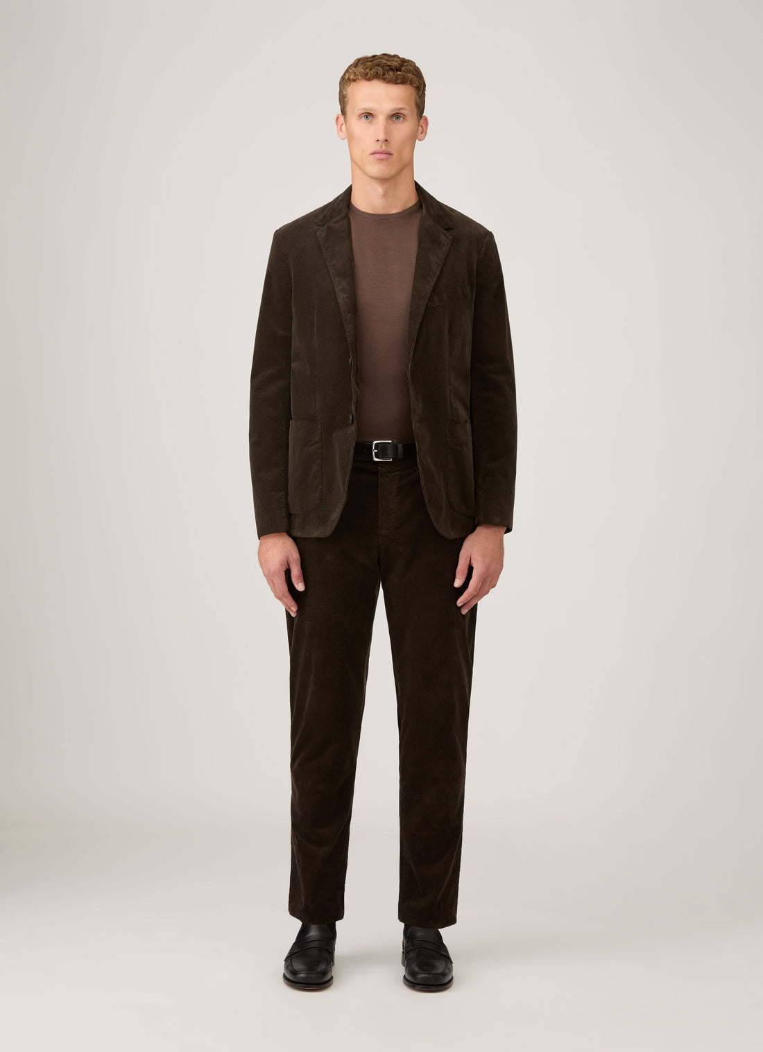 Men's Corduroy Two-Piece Suit in Coffee
