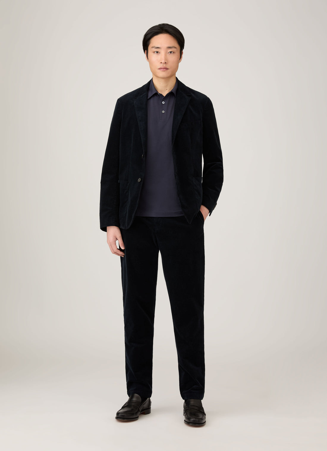 Men's Corduroy Two-Piece Suit in Navy