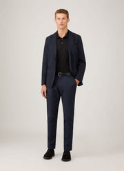 Men's Cotton Linen Two-Piece Suit in Navy