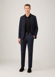 Men's Cotton Linen Two-Piece Suit in Navy