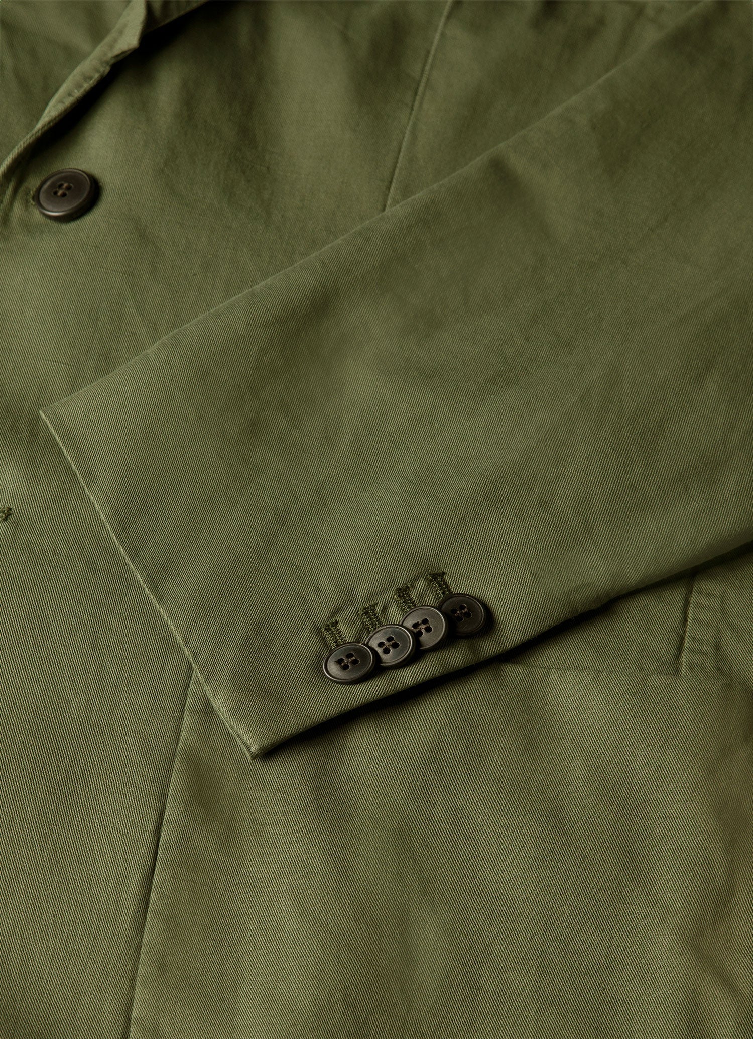 Men's Cotton Linen Two-Piece Suit in Deep Olive