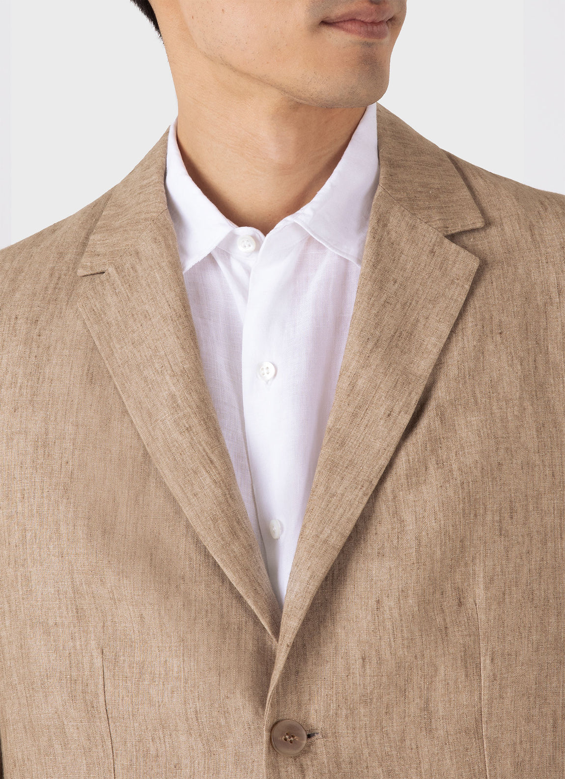 Men's Linen Two-Piece Suit in Dune Melange