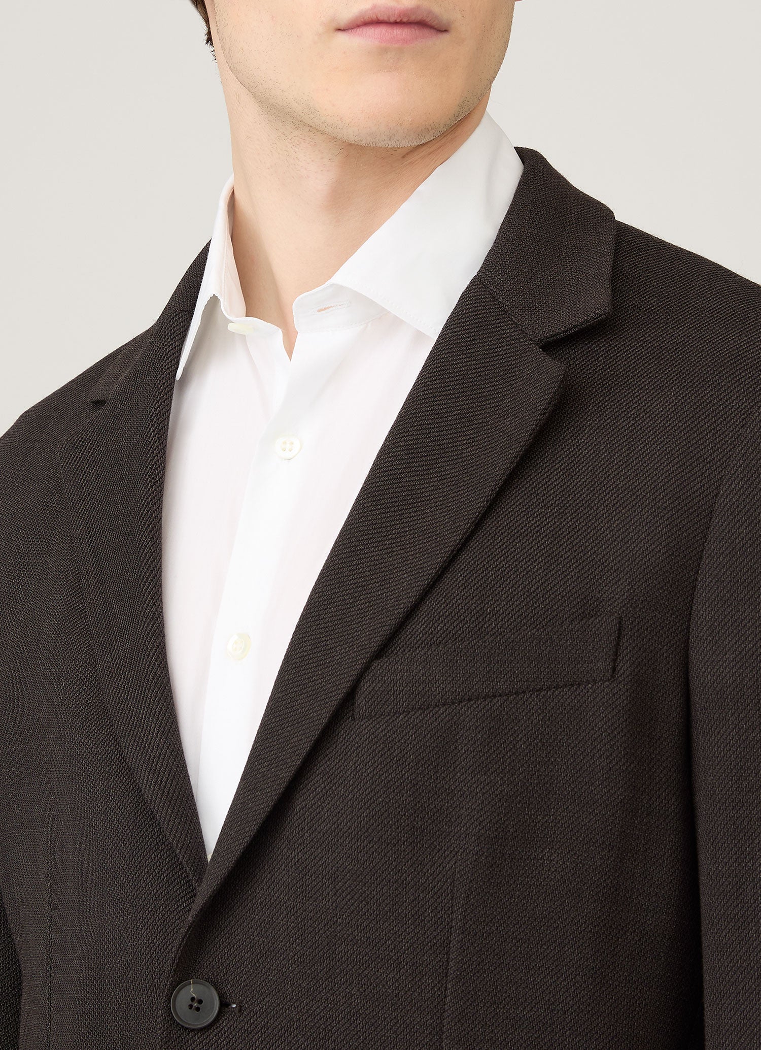 Men's Textured Wool Blazer in Truffle
