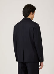 Men's Boiled Wool Blazer in Navy