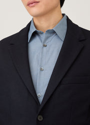 Men's Boiled Wool Blazer in Navy