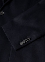 Men's Boiled Wool Blazer in Navy